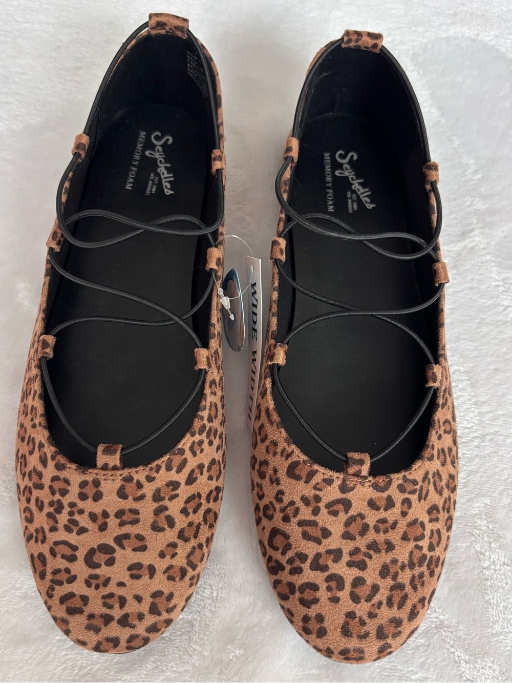 SEYCHELLES Leo Wides Leopard Print Slip On Lacing Ballet Flat--NWT--8.5 Wide